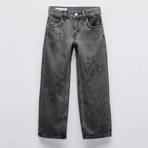 Zara girls Gray Star-Patterned Jeans